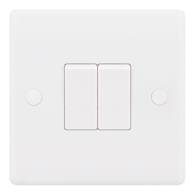 Selectric Smooth 10A Plate Light Switch [X-Rated, ATSA] - 2 Gang, 2 Way