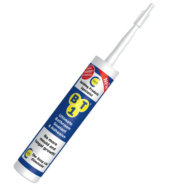 BT1 290ml Anti Mould Bathroom Sealant/Adhesive White