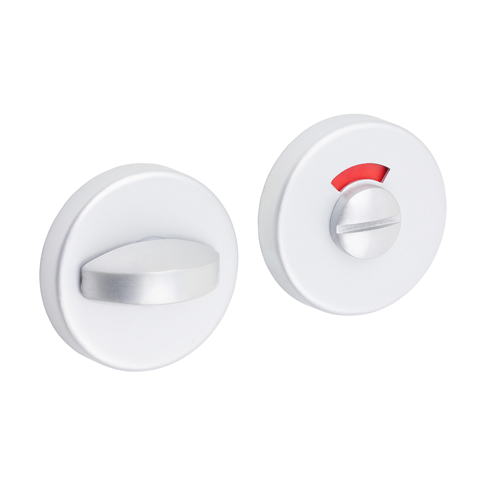 Timco Contractors Bathroom Thumb Turn & Release On Rose Set - Satin Anodised Aluminium