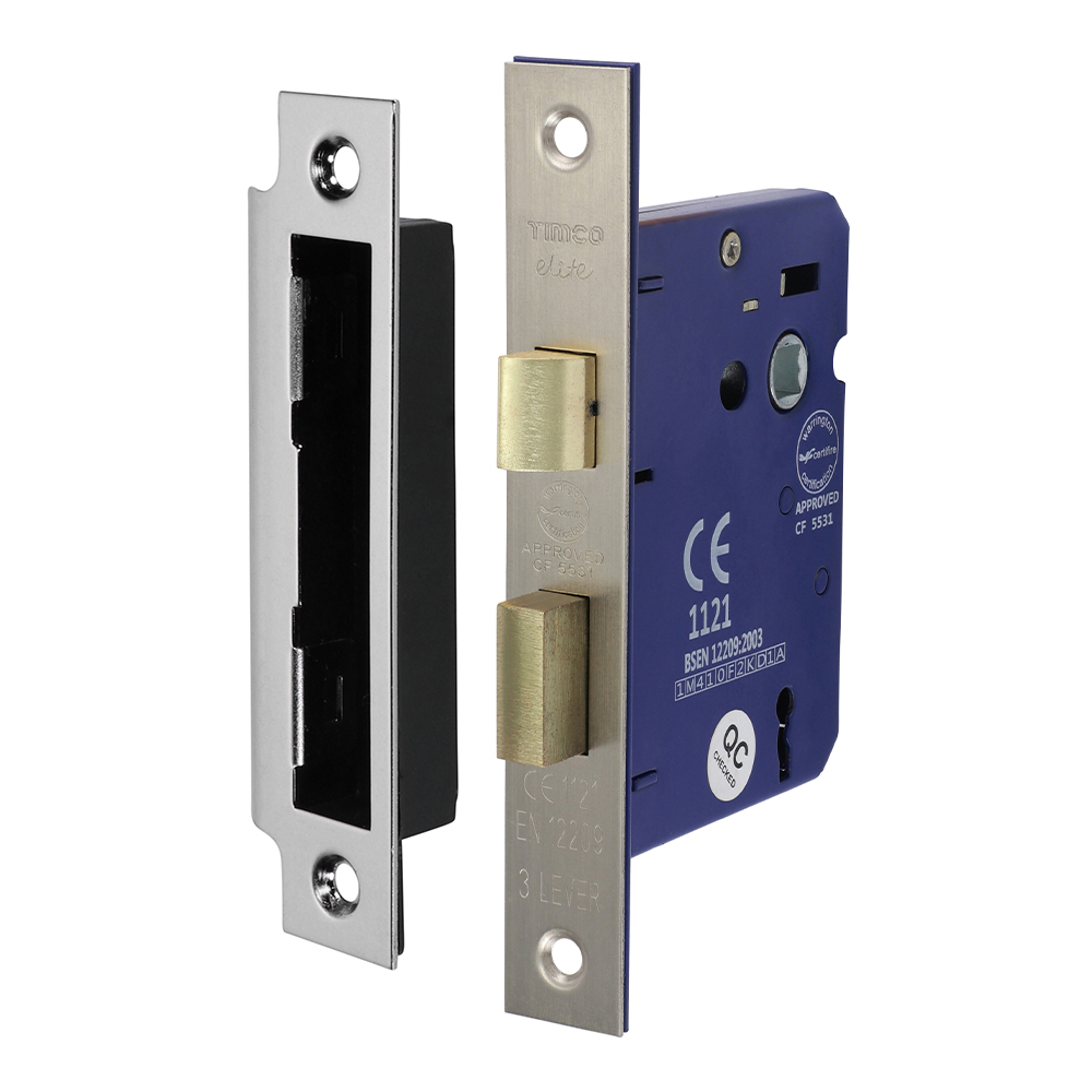 Timco 3 Lever Sashlock (78mm case / 58mm backset) - Satin Nickel