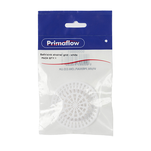 Pre-Packed Bath/sink strainer grid - White