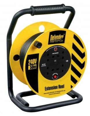 Defender Heavy Duty Cable Reel 4-Way 50m