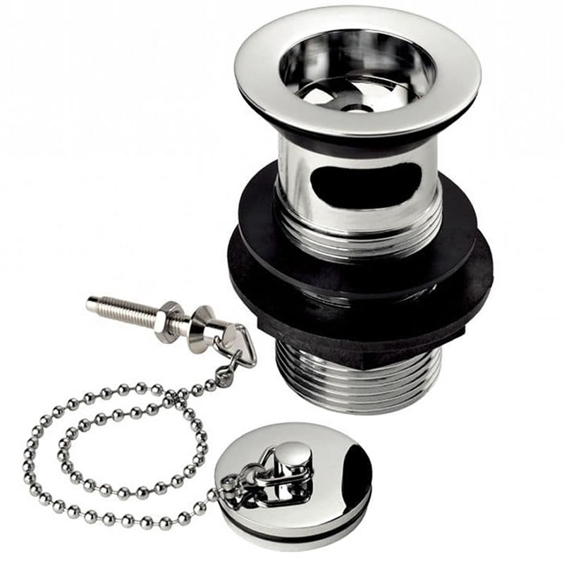 Chrome Basin Waste c/w CP Plug and Chain