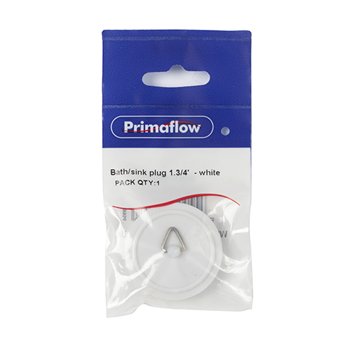 Pre-Packed Bath/sink plug 1.3/4" - White