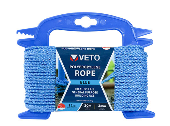 TIMco 10mm x 10m - Polypropylene Rope - Blue