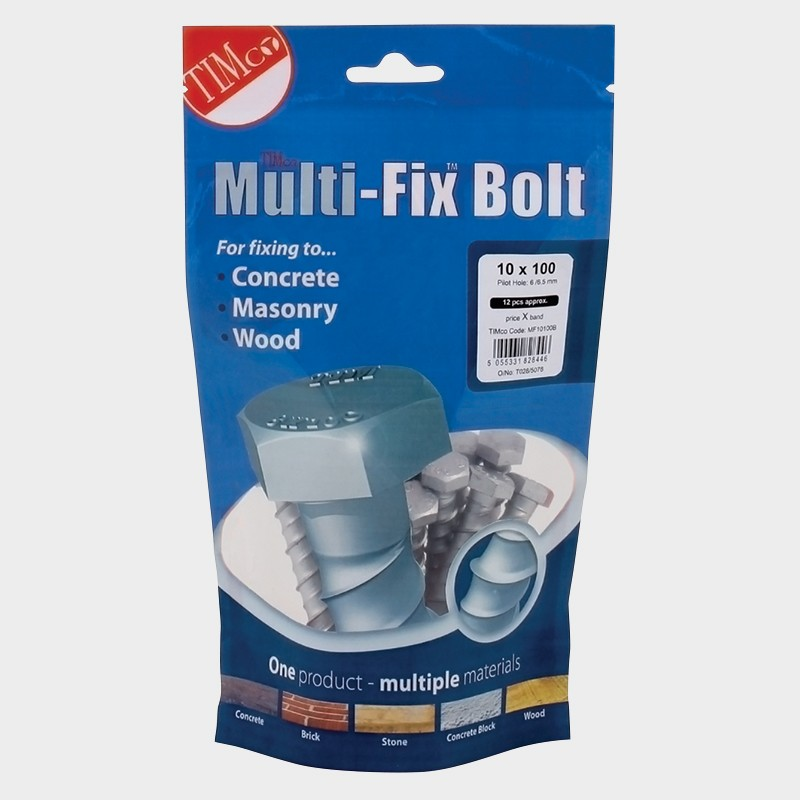 Timco Multi-Fix Thunderbolt  Hex Head Bolts - 8 x 60mm (Pack of 30)