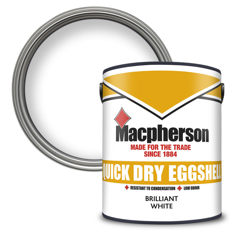 Macpherson Paint Quick Dry Eggshell (Water based) - Brilliant White - 5L