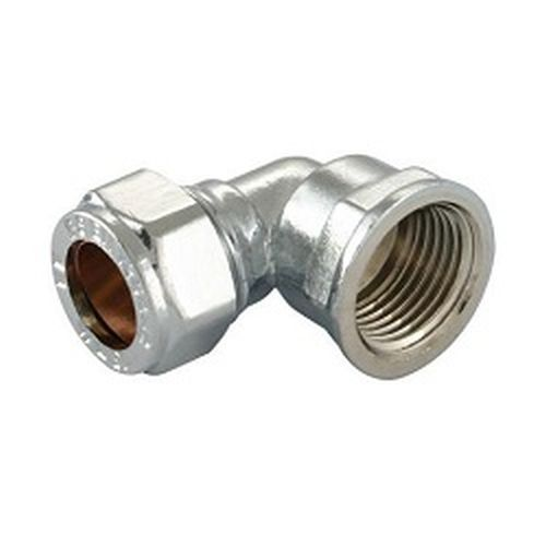 15mm Chrome Compression Female Iron Elbow 15mm x 1/2"