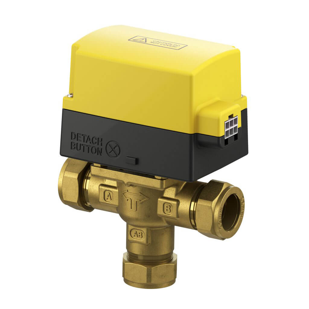 EPH 3 port 22mm Detachable Mid Position/Diverter Compression Motorised Valve WHITE HEAD(230Vac) B322PF
