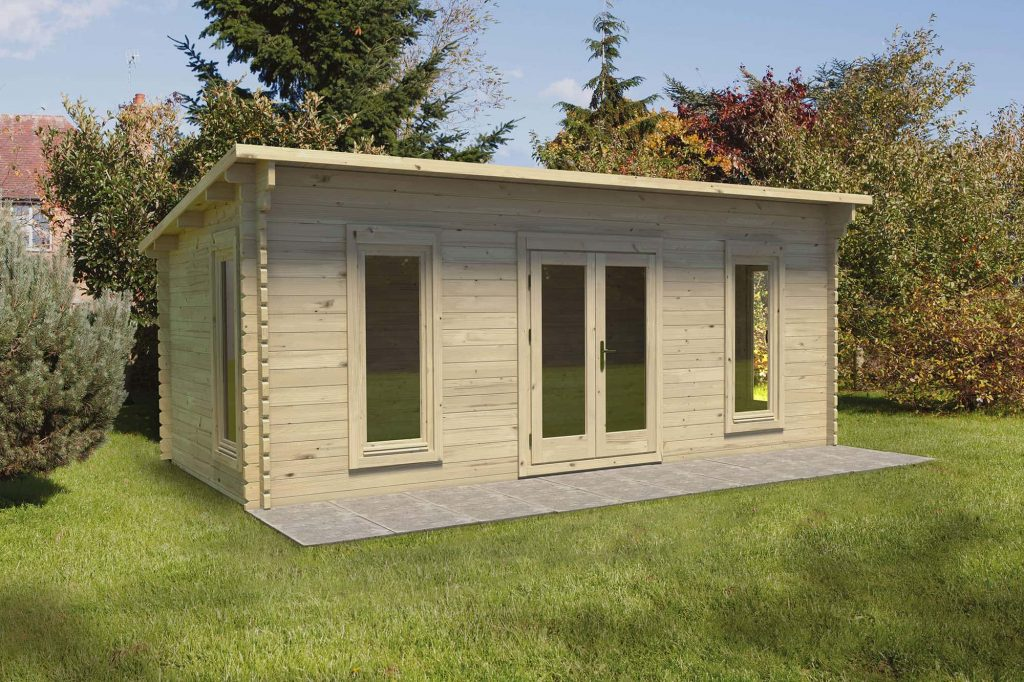 Forest Garden DTS Arley 6.0m x 3.0m Cabin - Pent Roof, Double Glazed 24kg Polyester Felt, plus Underlay 