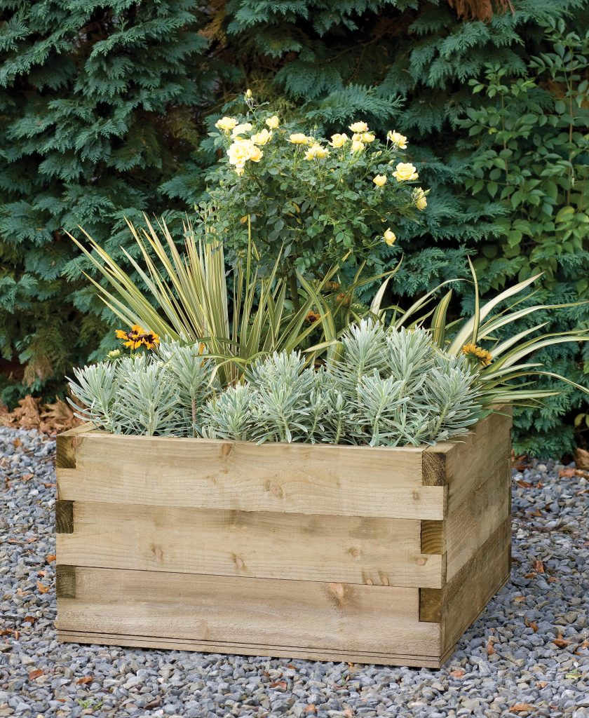Forest Garden DTS Caledonian Square Raised Bed - with Base - 90 x 90cm