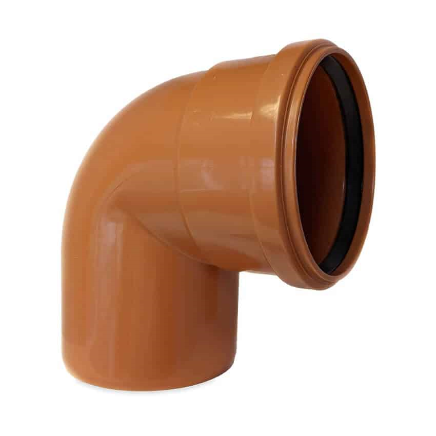 110mm Underground 90' Single Socket Bend (TIGHT KNUCKLE)