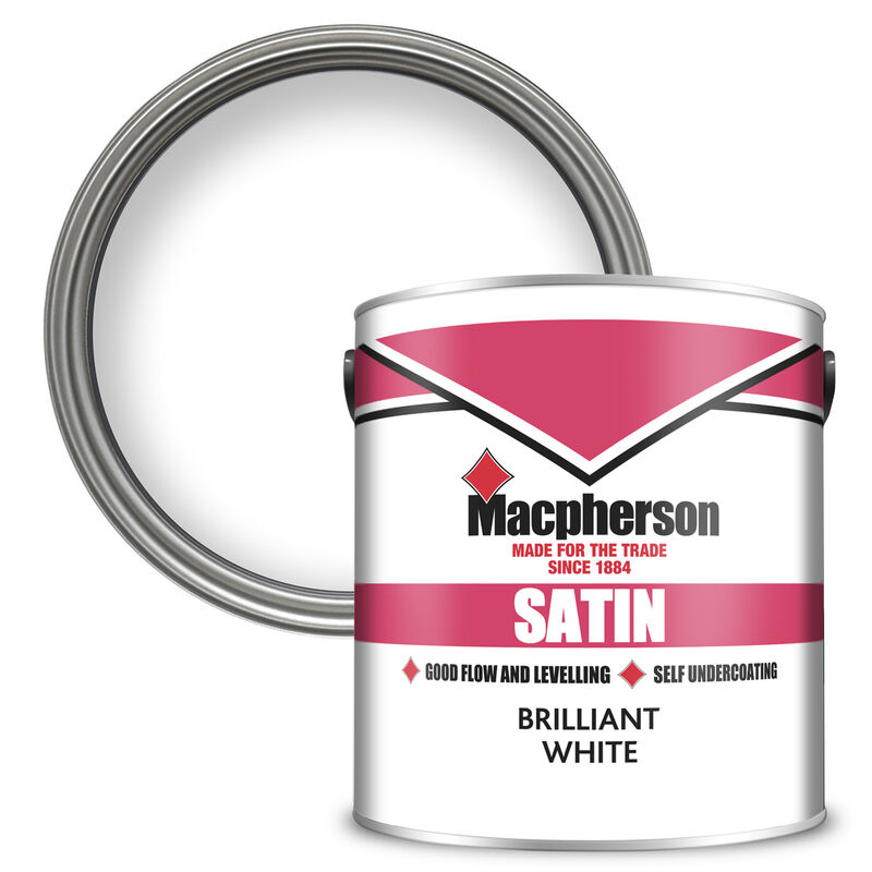 Macpherson Paint Quick Dry Satin (Water based) - Brilliant White - 2.5L