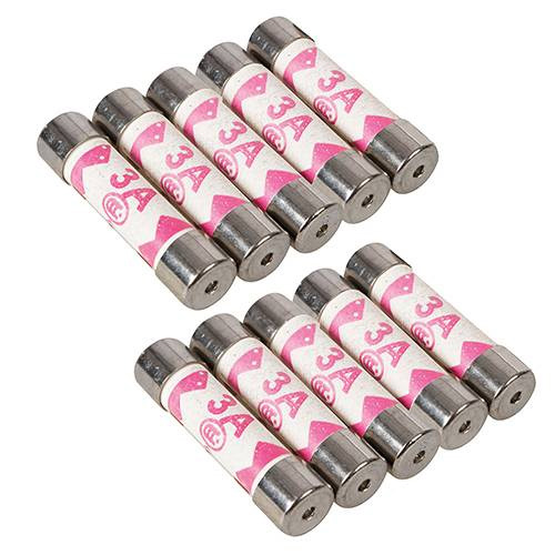 PowerMaster 3 Amp Fuses 25.4x6.3mm (BS 1362, ASTA) - Pack of 10