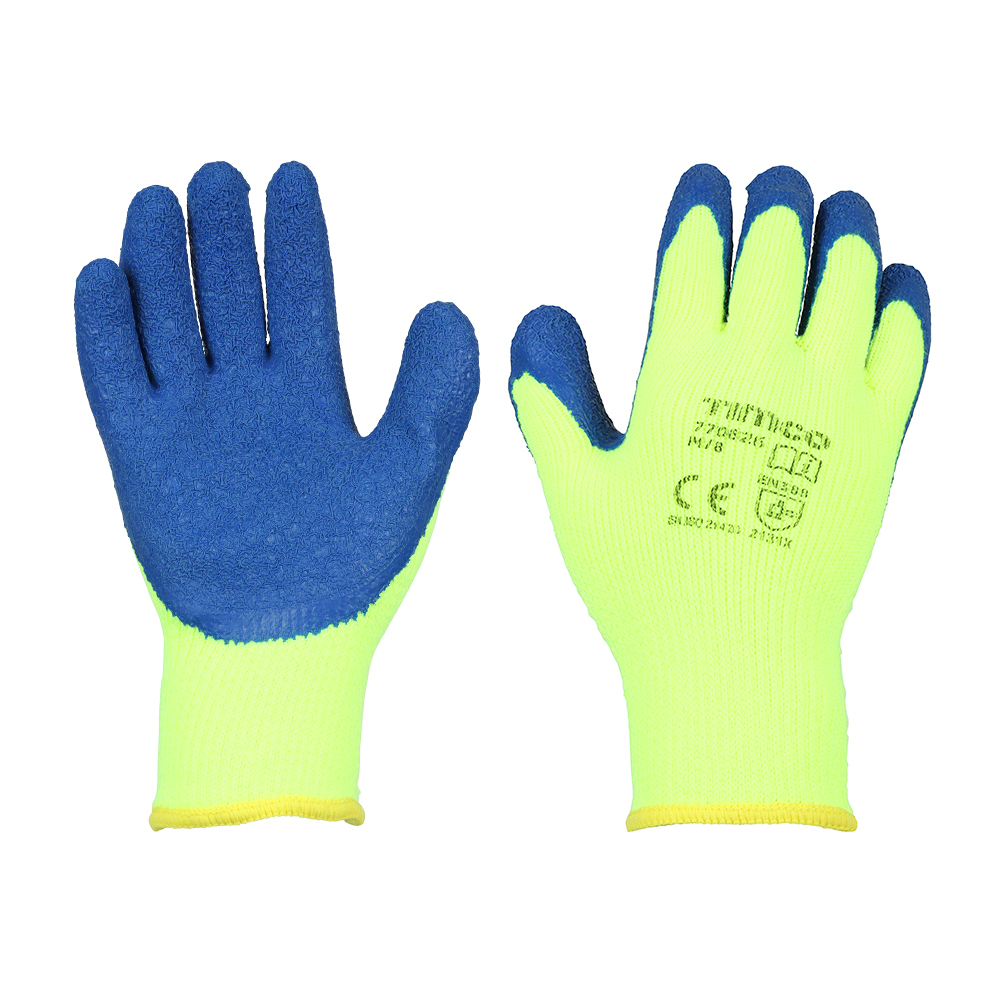 TIMco Warm Grip Gloves - Crinkle Latex Coated Polyester - Medium
