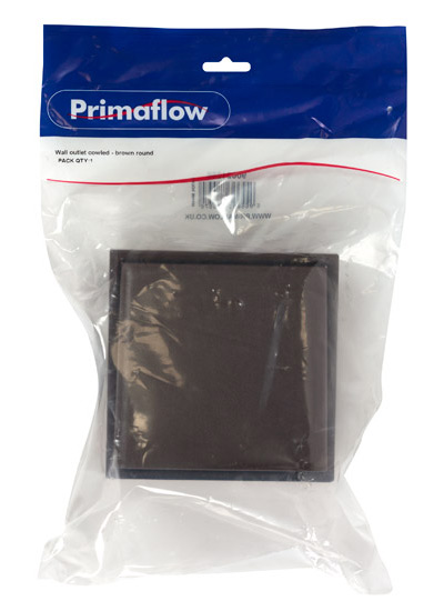 Pre-Packed Wall outlet vent cowled - brown round