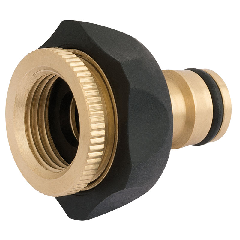 Draper 1/2" & 3/4" Brass Tap Connector w/ Easy-Tighten Rubber Nut