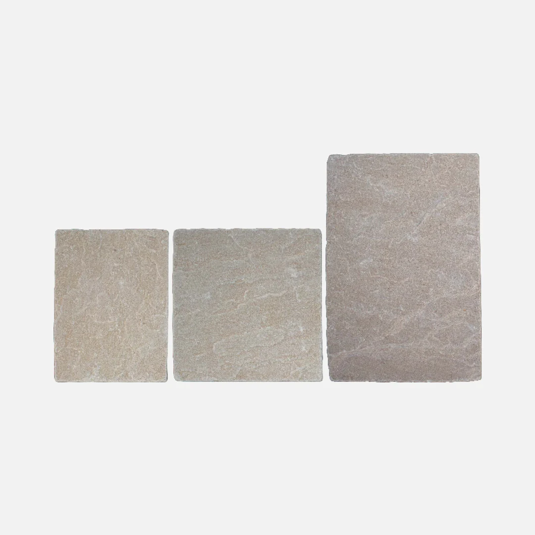 GlobalStone DTS 50mm 3 Sized Project Pack Sandstone Block Pavers - Buff Brown (7.08m2)