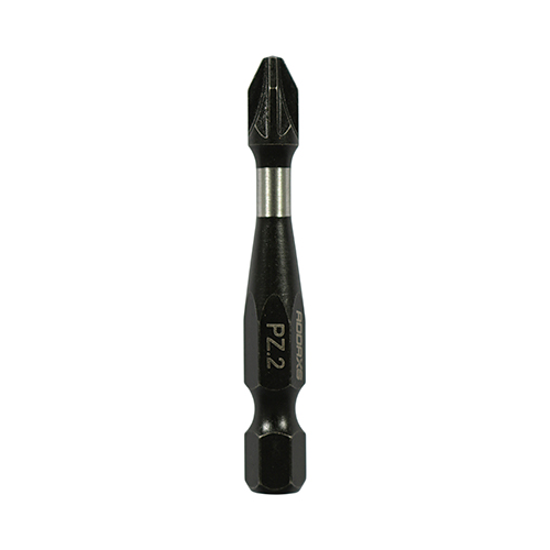 Addax X6 No2 Toughened Impact Pozi PZ2 Driver Bits -  Extended 50mm - Pack of 5