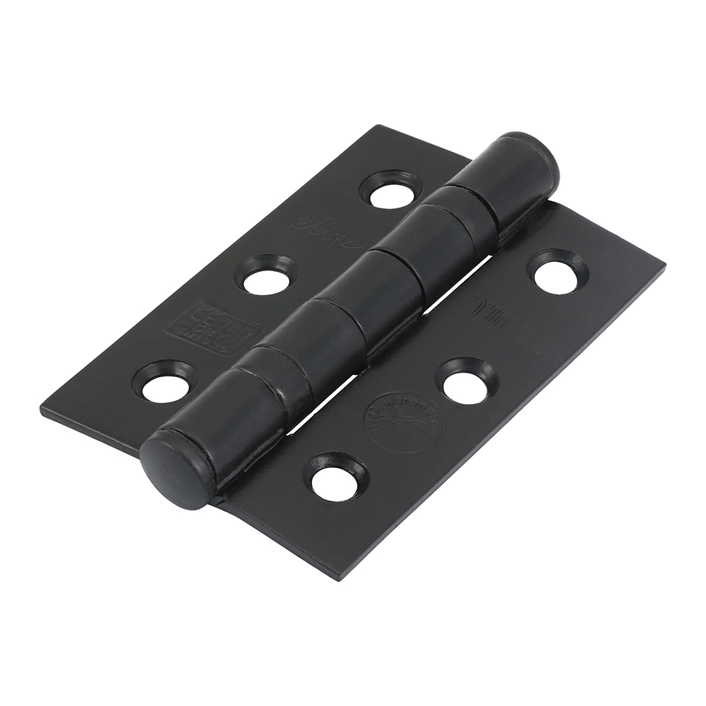 Timco Grade 7 Ball Bearing Fire Door Hinges 75 x 50mm - Epoxy Black (Pack of 2)