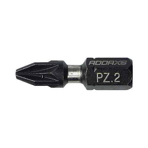 Addax X6 No2 Toughened Impact Pozi PZ2 Driver Bits - 25mm - Pack of 10