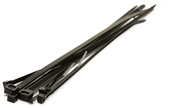 Black Nylon Cable Ties: 250 x 4.8mm (Pack of 100)