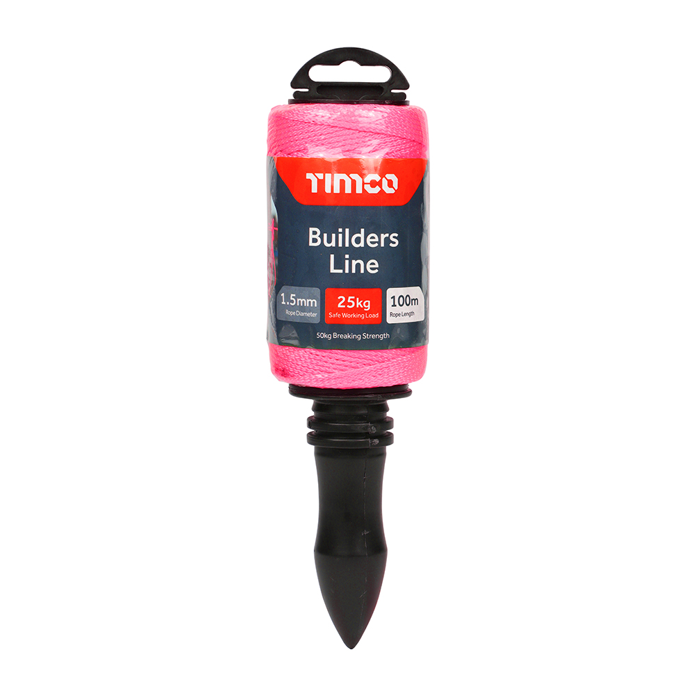 TIMCO Builders Line - Pink - 100m Winder