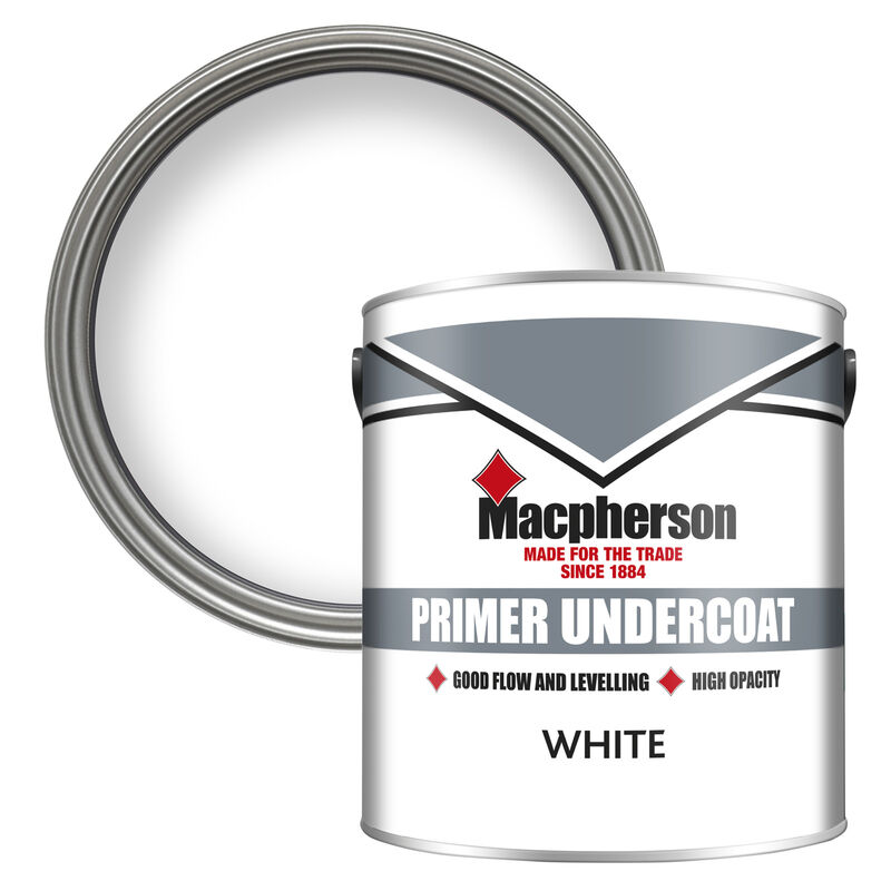 Macpherson Paint Primer Undercoat (Solvent/oil based) - White - 2.5L