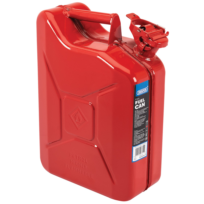 Draper 10L Red Steel Fuel Can