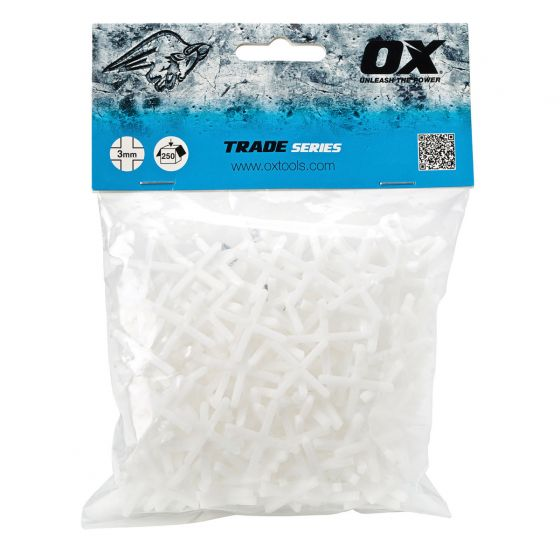 OX Trade Cross Shaped Tile Spacers - 3mm (250 pcs)