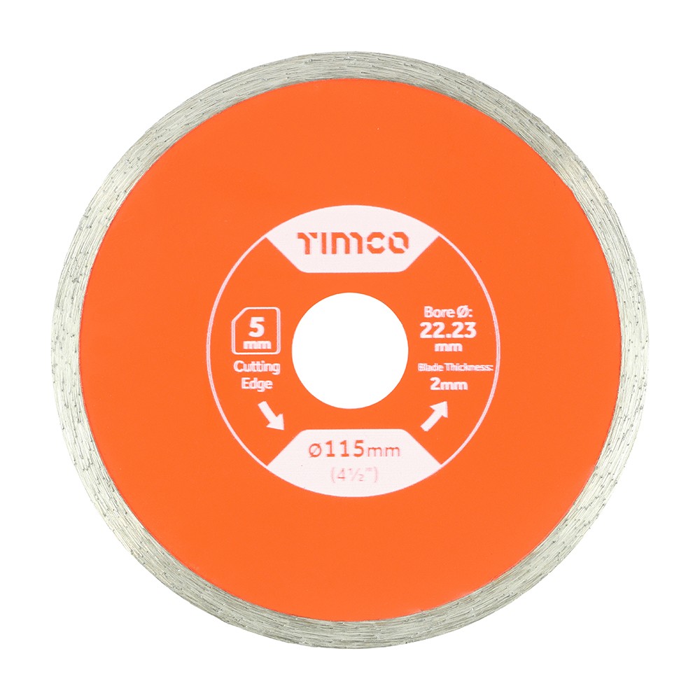 Addax Ceramic & Tile Continuous Rim Diamond Blade (115 x 22.2mm)