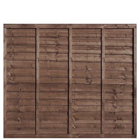 6' x 5' (1830mm x 1500mm) Waney Edge Overlap 5 Bar Fence Panel