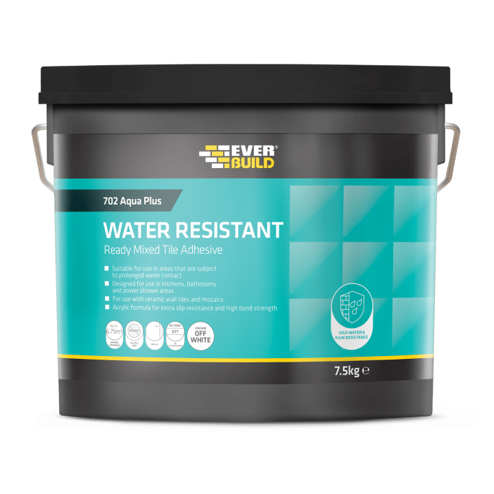 Everbuild 702 Ready Mixed Water Resistant Tile Adhesive - 16kg