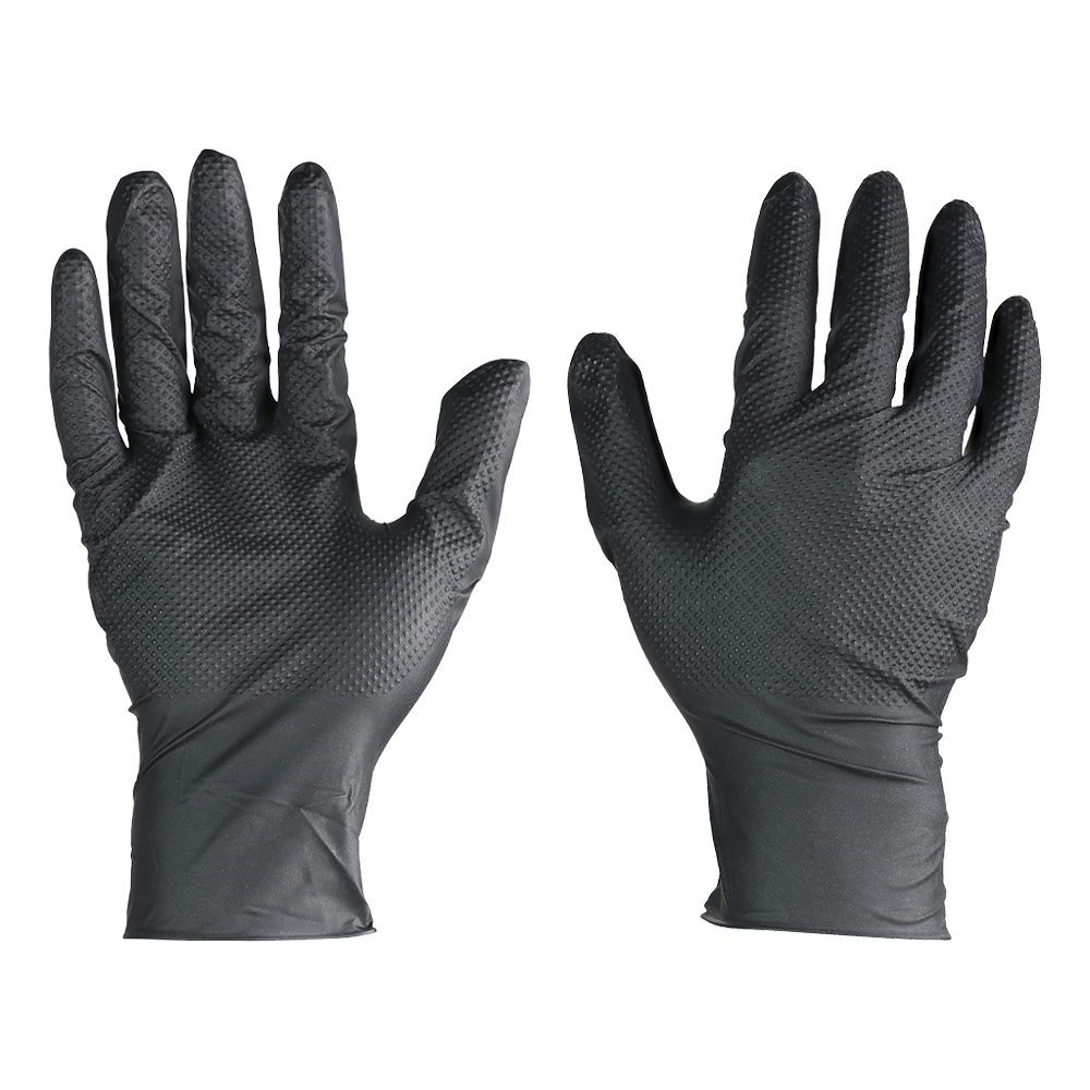 TIMco Black Diamond Textured Disposible Nitrile Gloves - Large (Box of 50)
