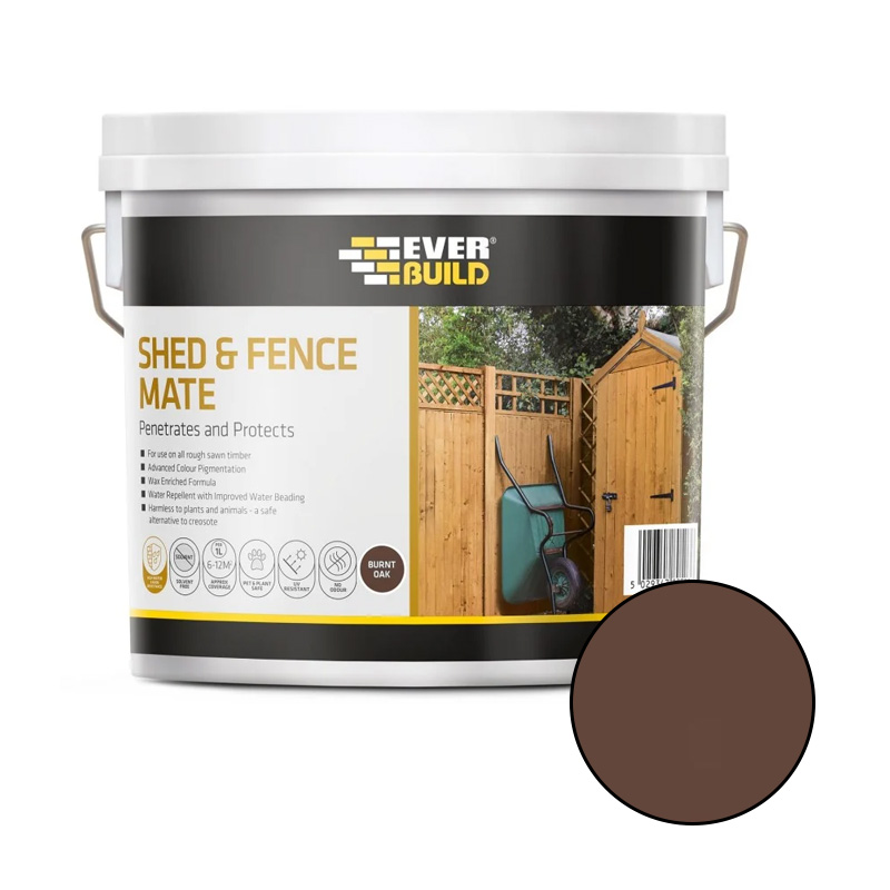 Everbuild Shed & Fence Paint/Wood Stain - 5L - Burnt Oak