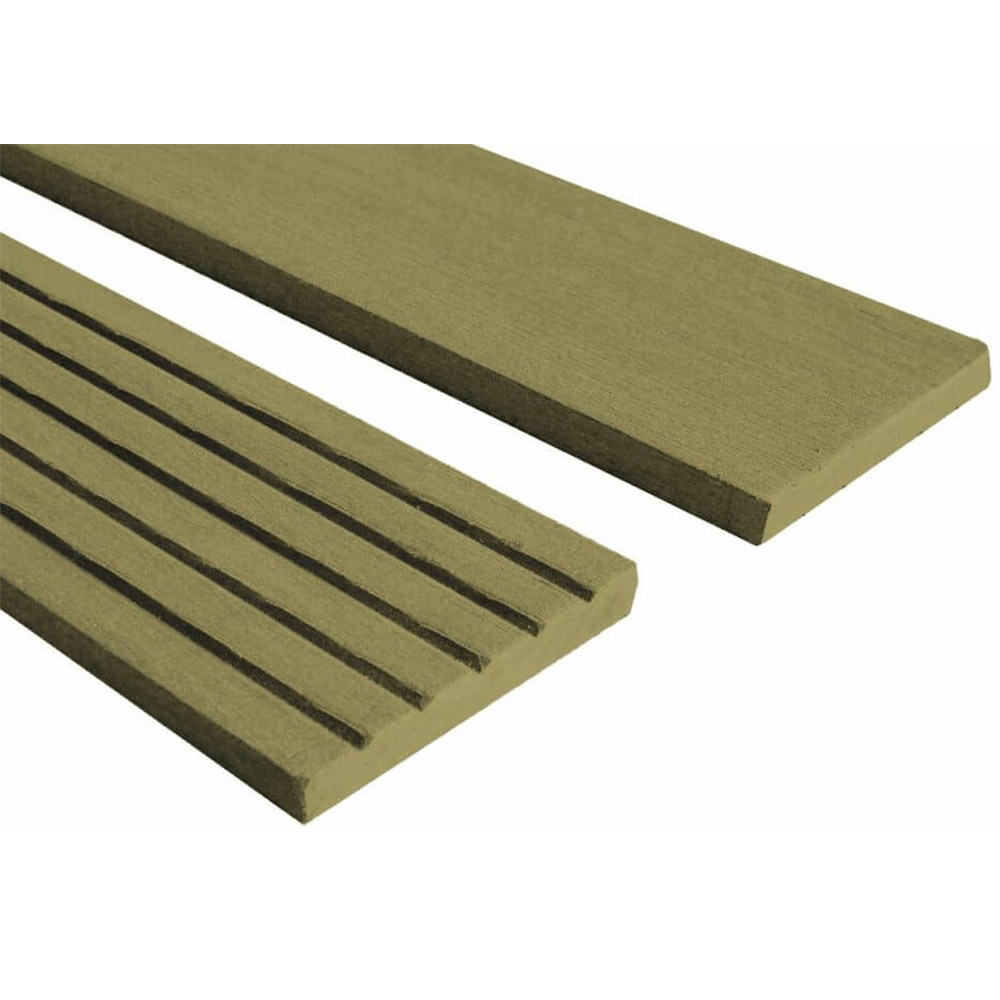 BuildDeck Grooved Face Composite Decking Fascia Trim - Teak - 60 x 10 x 2400mm (2.4m)
